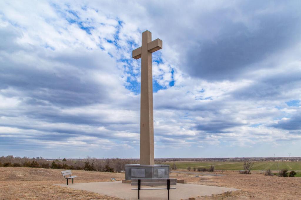 big 40 foot tall concrete cross