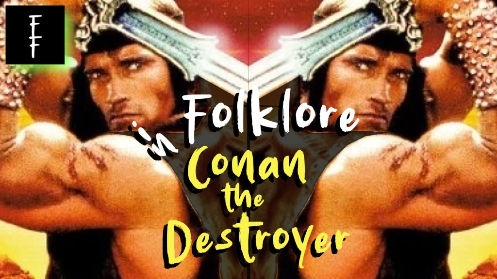 conan with sword, mirrored