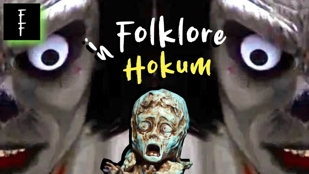 two spooky donkey faces and a dolly in the middle